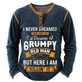 Classic Letter Graphic Casual Long Sleeve Old Man Henley