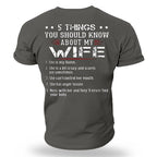 Five Things About My Wife Funny Husband Graphic Tee