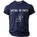 Waiting On Parts Stick Figure Mechanic Humor Graphic Tee