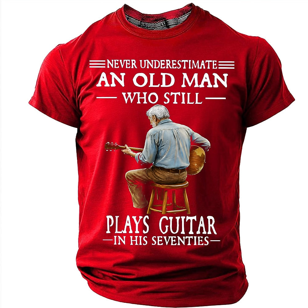 Seventies Guitar Player Humor Graphic Tee