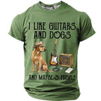 Guitars Dogs Maybe Three People Funny Quote Graphic Tee