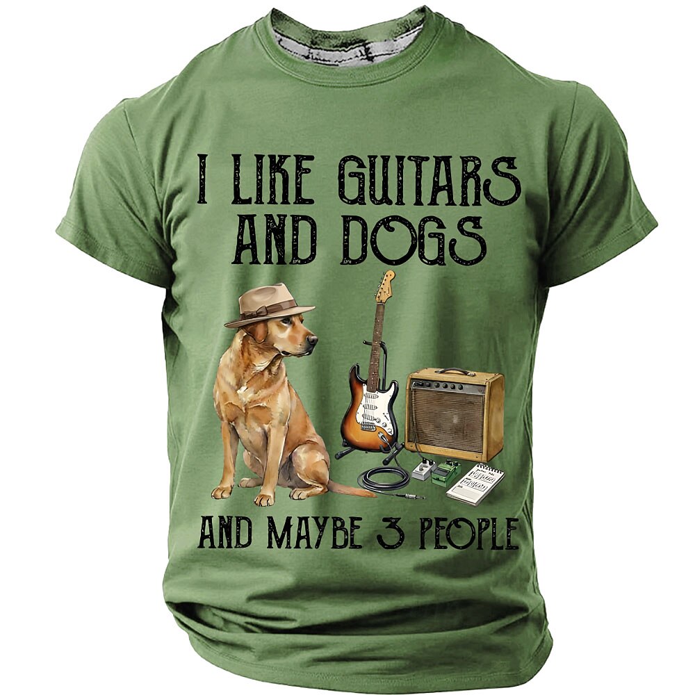 Guitars Dogs Maybe Three People Funny Quote Graphic Tee