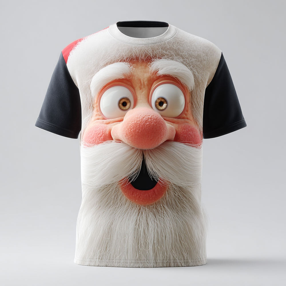 Cartoon Santa Claus Christmas Daily Artistic Vacation Graphic Tee