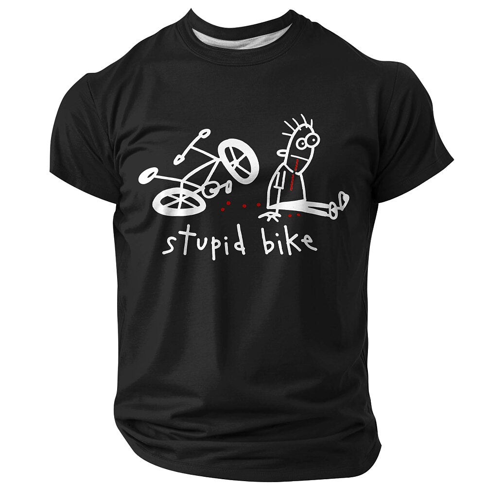 Old Man Motorcycle Rider Funny 3D Graphic Print Tee
