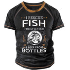 I Rescue Fish And Beer Funny Fishing Graphic Tee