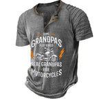 Real Grandpas Ride Motorcycles Funny Biker Grandpa Graphic Tee