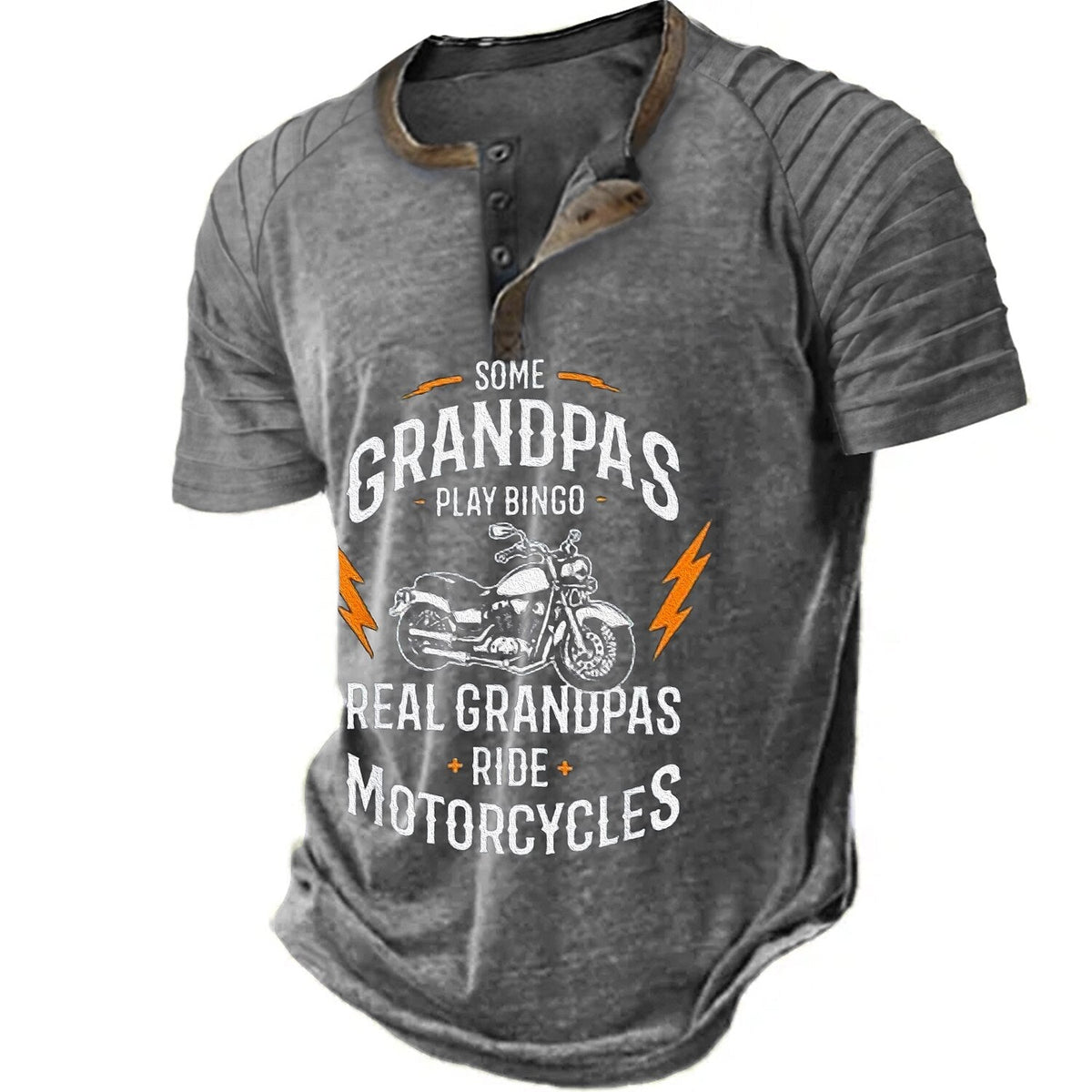 Real Grandpas Ride Motorcycles Funny Biker Grandpa Graphic Tee