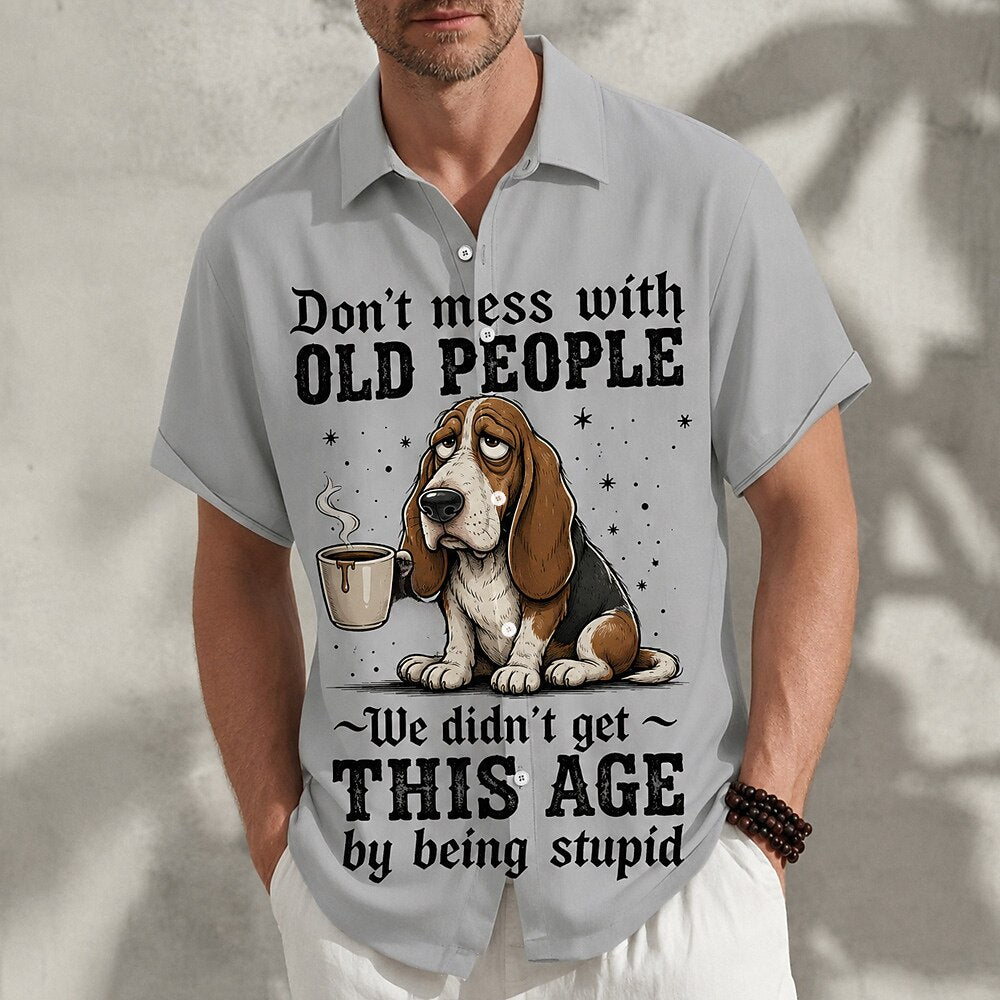 Funny Duck Slang Cartoon Animal Graphic Short Sleeve Shirt