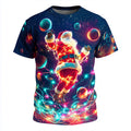 Space Santa Christmas Lights Funny Holiday Graphic Party Tee