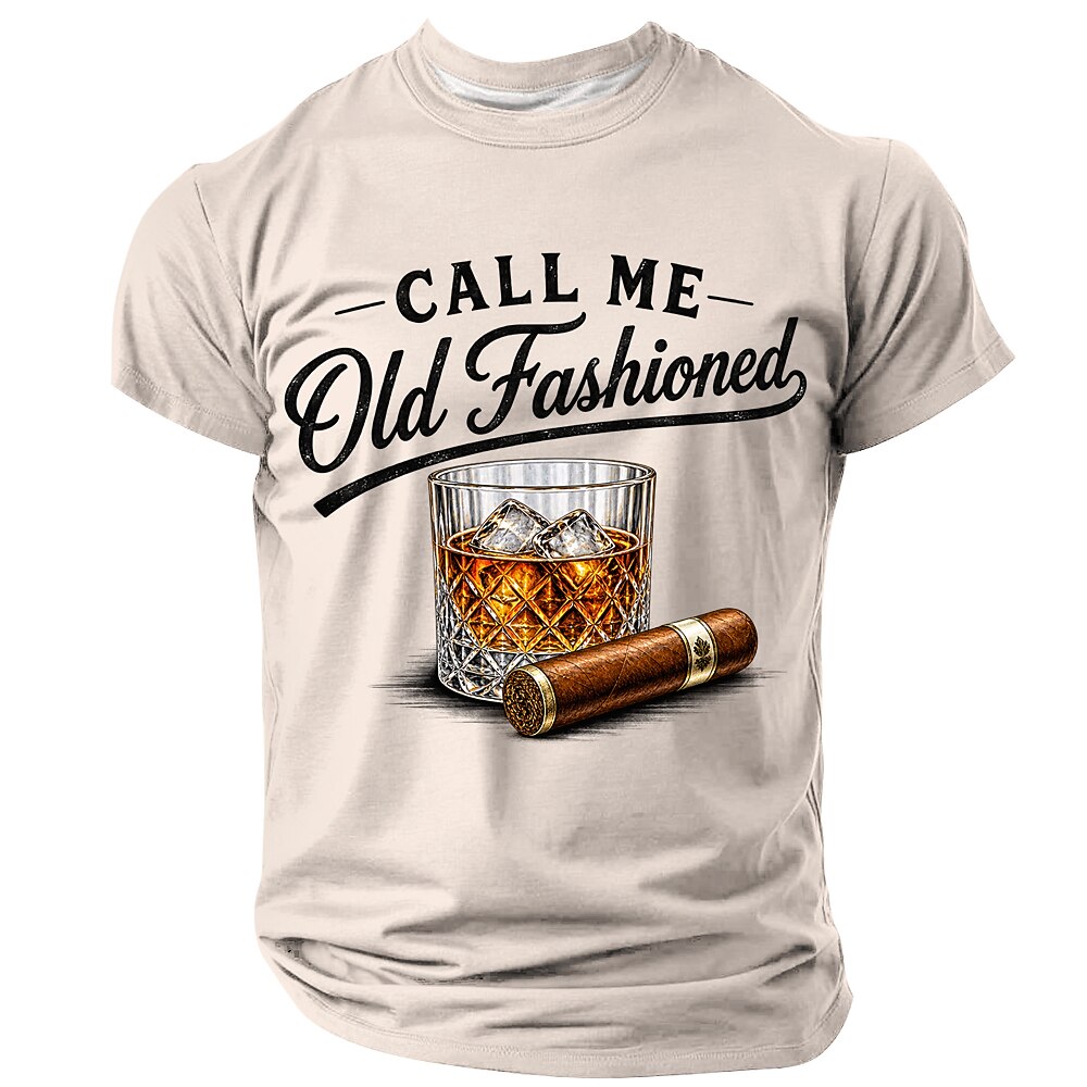 Call me Old Fashioned Humor Quote Funny Whiskey Graphic Tee Shirt