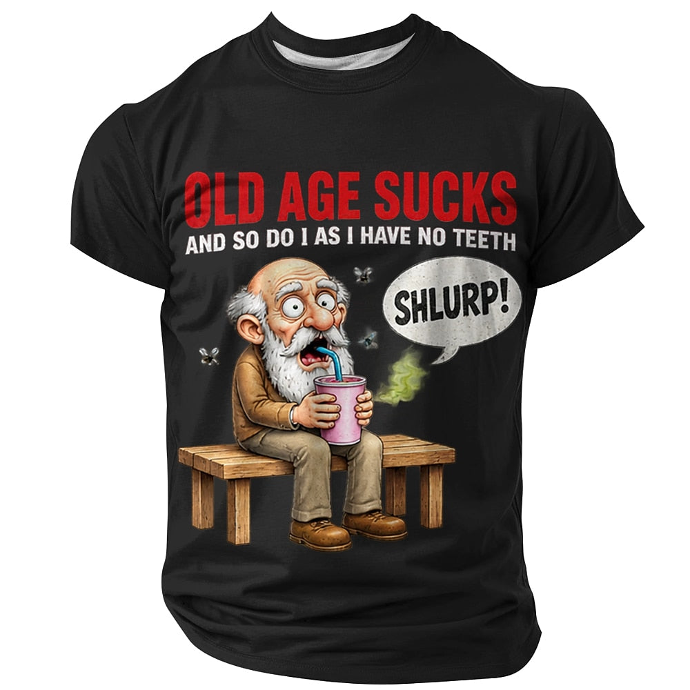 Old Man Wisdom Funny Aging Graphic Street Casual Tee