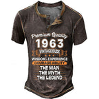 1963 Man Myth Legend Vintage Dude Birthday Graphic Henley