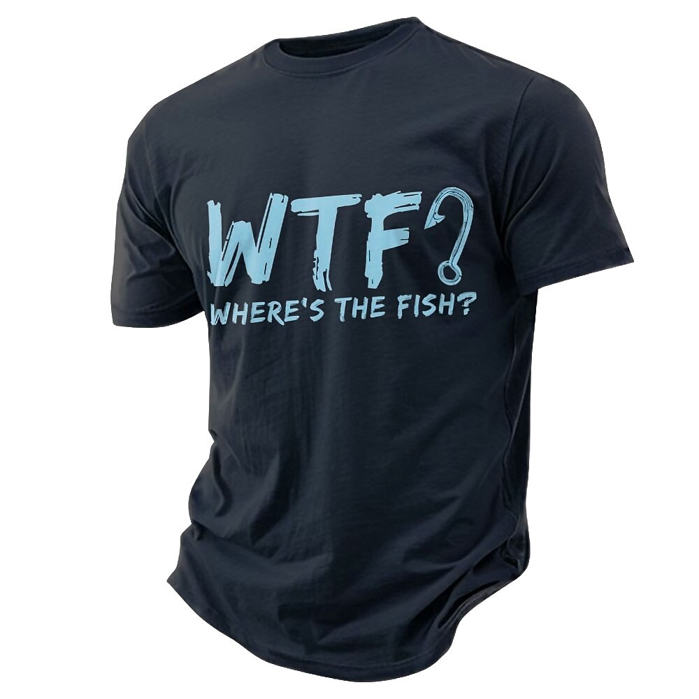WTF Wheres The Fish Funny Fishing Pun Graphic Tee