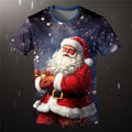 Santa Claus Christmas Snowflake Retro Vintage Graphic Holiday Tee