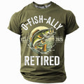 Officially Retired Fishing Est 2025 Funny Angler Graphic Tee