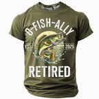 Officially Retired Fishing Est 2025 Funny Angler Graphic Tee