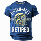 Officially Retired Fishing Est 2025 Funny Angler Graphic Tee