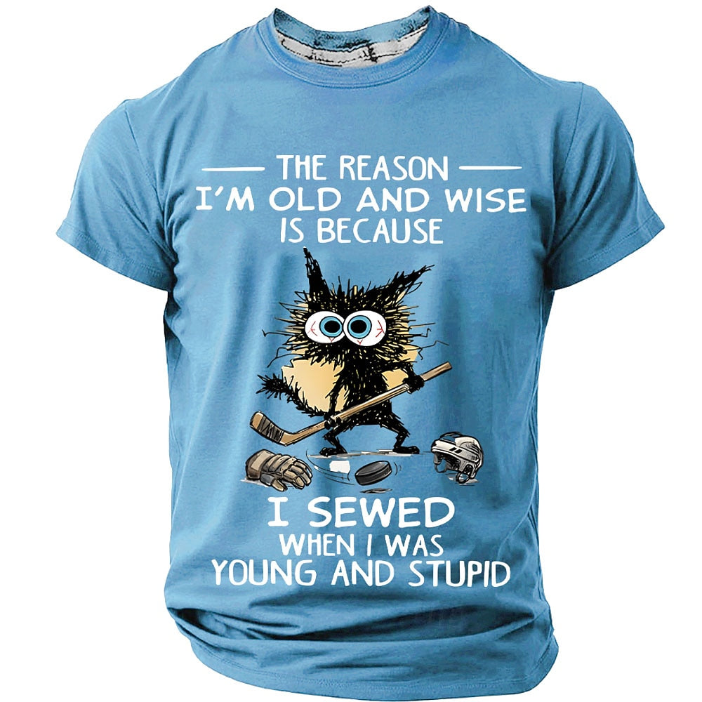 Crazy Cat Hockey Humor Graphic Tee