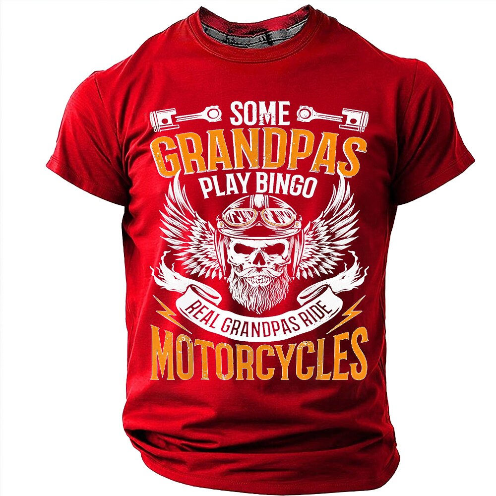 Real Grandpas Ride Motorcycles Skull Shirt