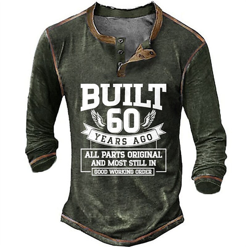 Built Sixty Years Ago All Original Parts Graphic Henley