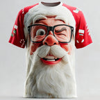 Cartoon Santa Claus Christmas Vacation Artistic Street Graphic Tee