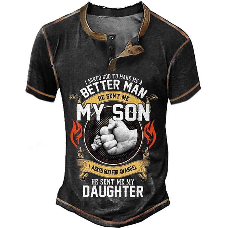 My Son My Daughter Better Man Dad Graphic Henley