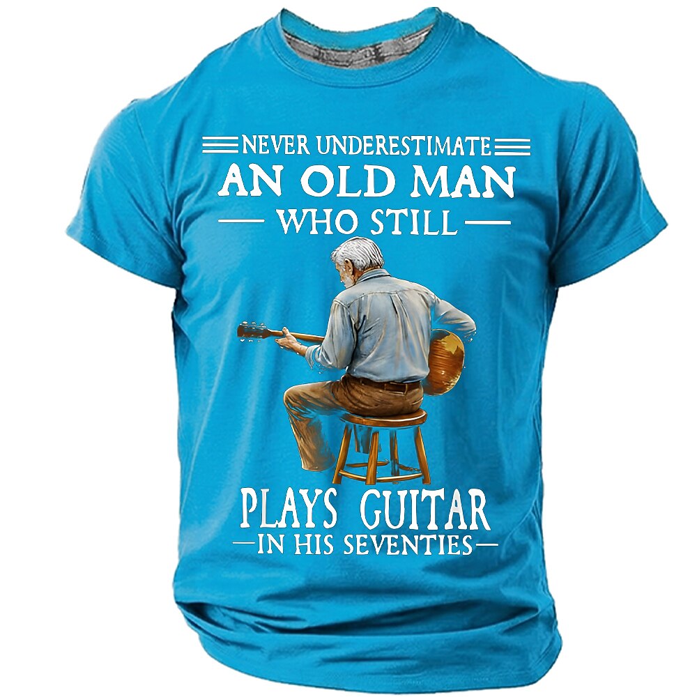 Seventies Guitar Player Humor Graphic Tee