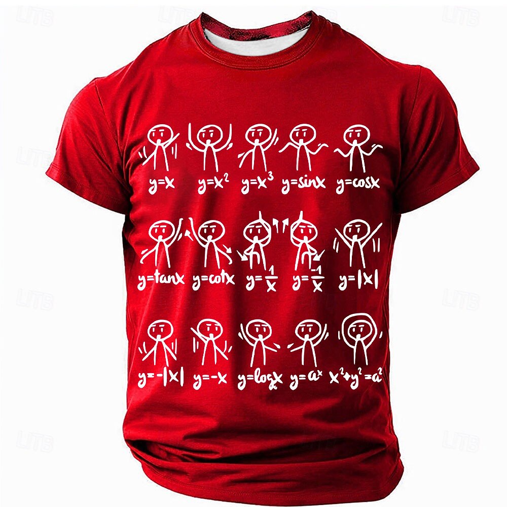 Math Equations Stick Figures Funny Science Humor Graphic Tee