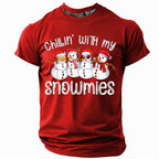 Funny Snowman Retro Vintage Christmas Holiday Short Sleeve Tee