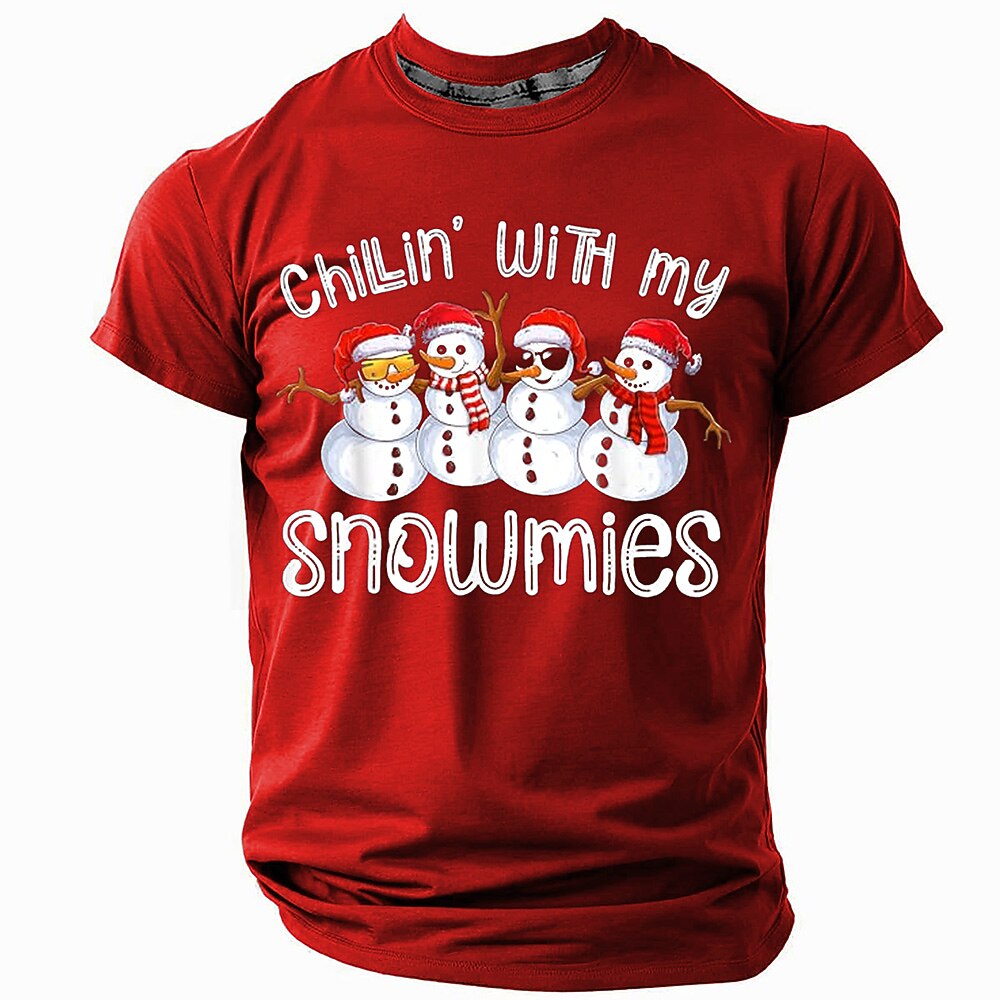 Funny Snowman Retro Vintage Christmas Holiday Short Sleeve Tee