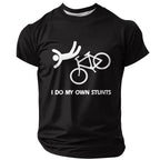 I Do My Own Stunts Cycling Bike Funny Rider Graphic Tee