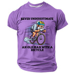 Old Man Riding Bike Bicycle Graphic Print Tee