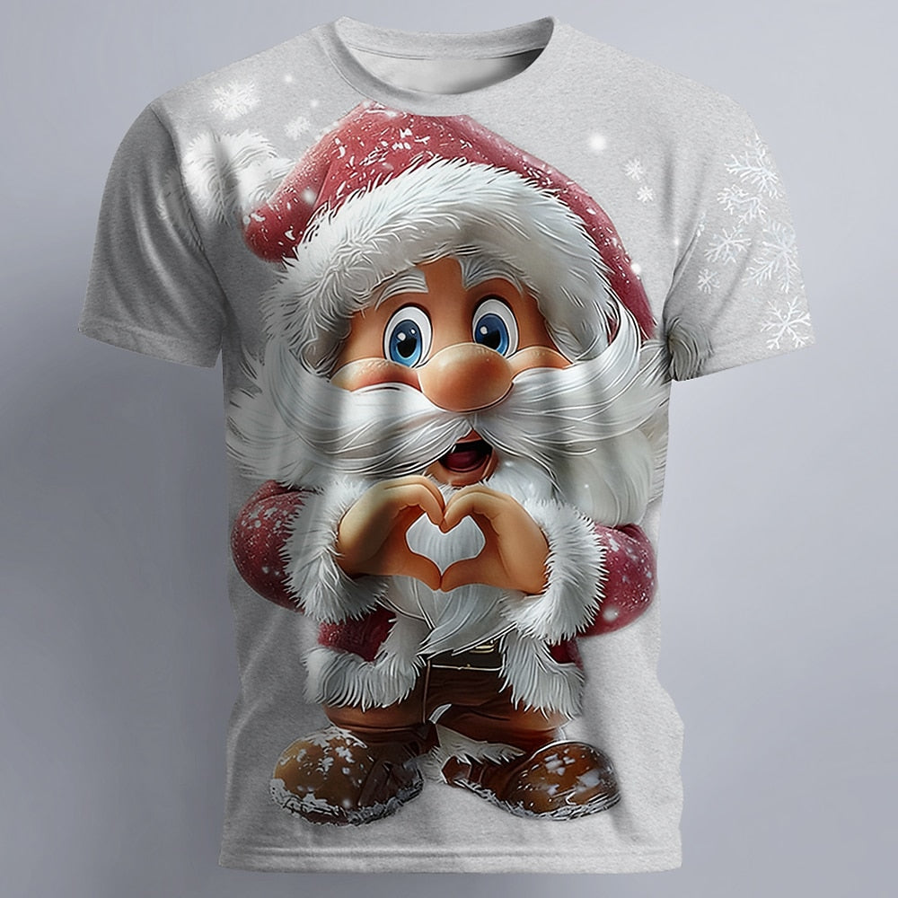 Santa Claus Christmas Designer Artistic Party Graphic Casual Tee