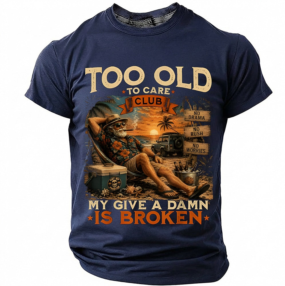 Vintage Too Old Careless Humor Graphic Tee