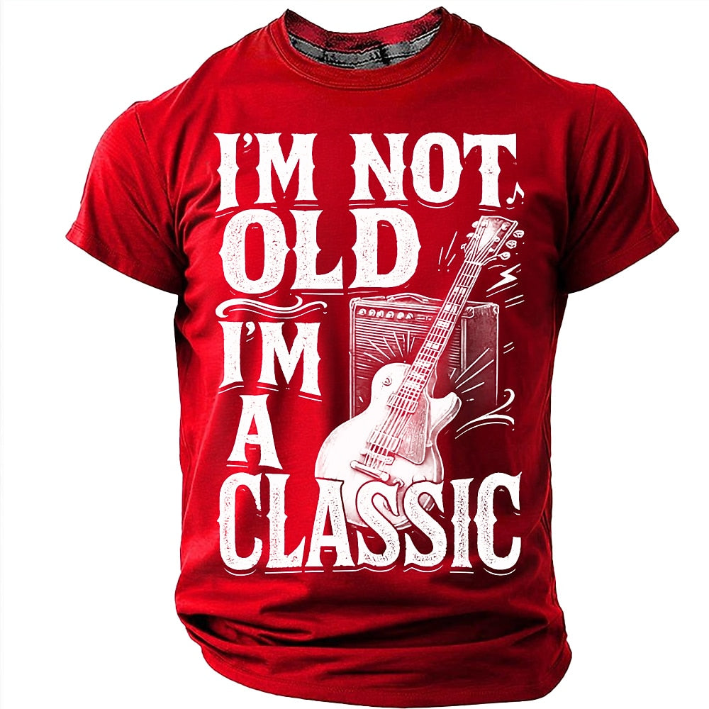 Classic Old Rocker Guitar Graphic Tee
