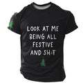 Christmas Letter Quote Holiday Graphic Casual Short Sleeve Tee