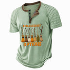 Halloween Henley Spooky Graphic Casual Short Sleeve Print Tee