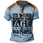 Same Age As Old People Funny Aging Graphic Henley Shirt
