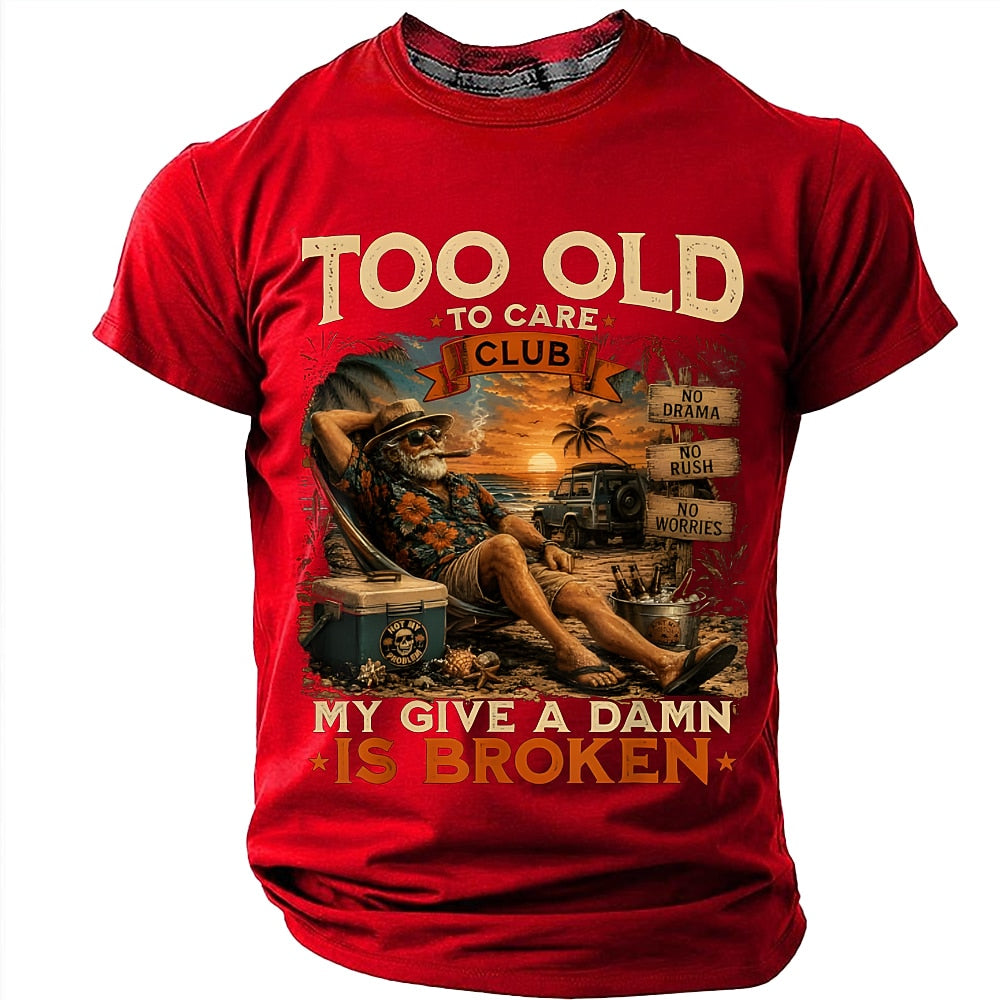 Vintage Too Old Careless Humor Graphic Tee