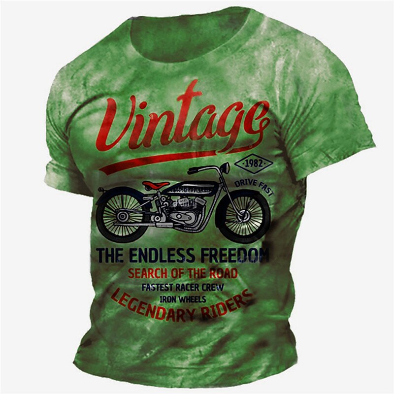 Vintage Motorcycle Distressed Rider Graphic Shirt