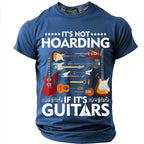 Guitar Hoarding Funny Collector Musician Humor Graphic Print Tee