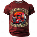 Never Stop Driving Old Truck Driver Funny Graphic Tee