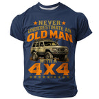 Old Man Car Rider Funny Jeep Automotive Graphic Casual Tee