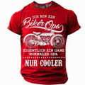 Normal Grandpa Only Cooler Motorcycle Biker Funny Graphic Tee