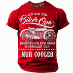 Normal Grandpa Only Cooler Motorcycle Biker Funny Graphic Tee