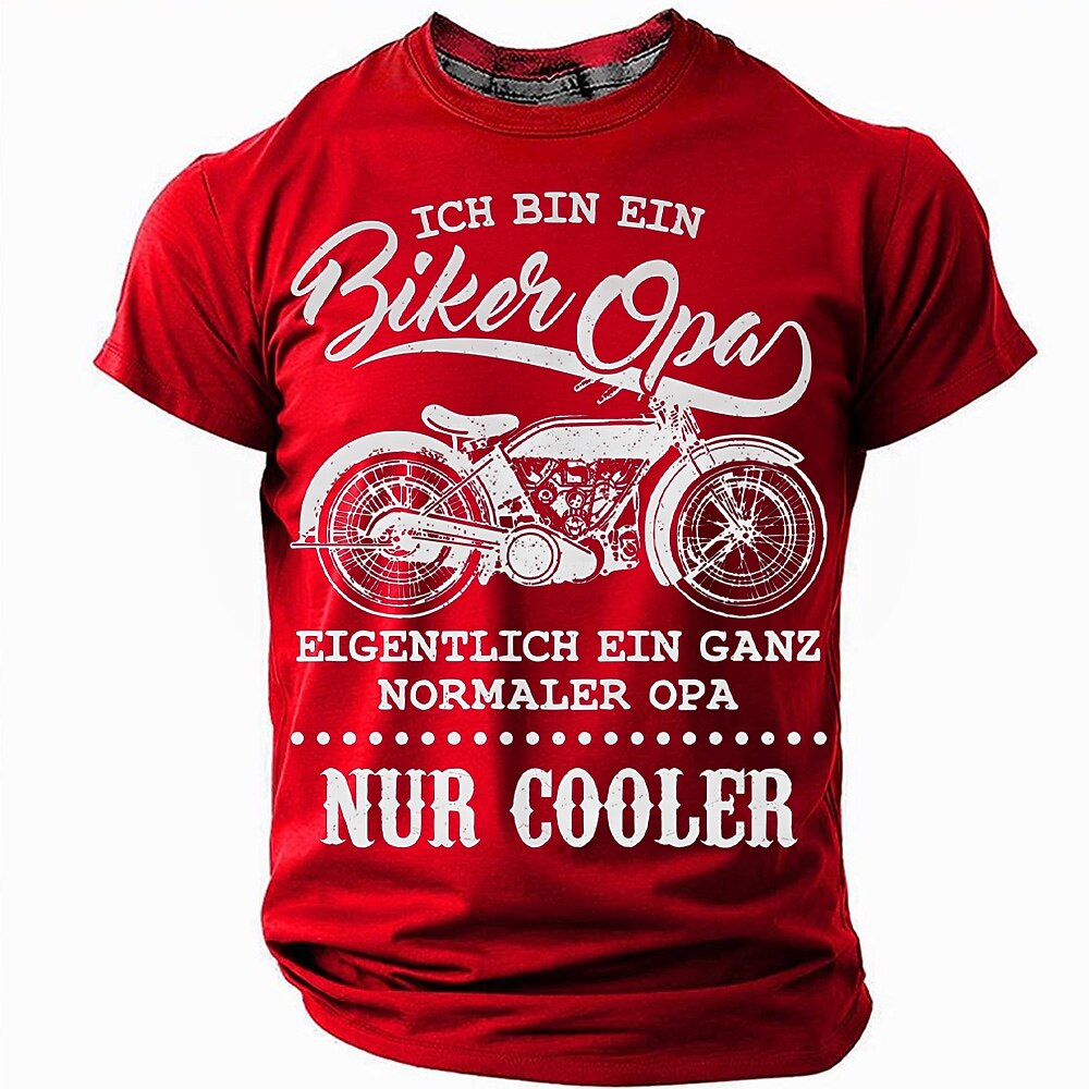 Normal Grandpa Only Cooler Motorcycle Biker Funny Graphic Tee