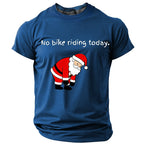 Santa No Bike Riding Today Funny Christmas Graphic Tee