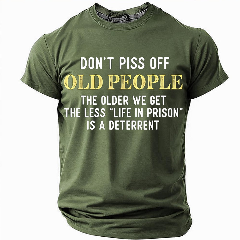 Funny Old People Warning Graphic Shirt