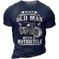 Old Man Motorcycle Warning Graphic Tee
