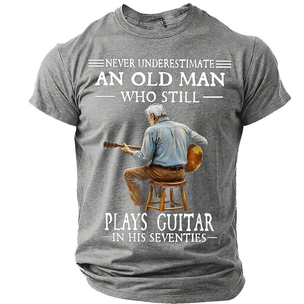 Seventies Guitar Player Humor Graphic Tee
